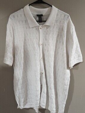 H&M Regular Fit Pointelle-knit Shirt Size Xl